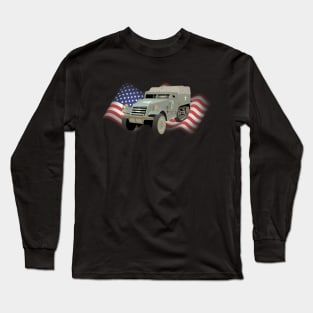 Patriotic M3 American WW2 Half-track Long Sleeve T-Shirt